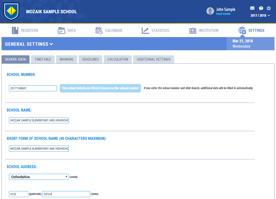 Сургуулийн тохиргоо