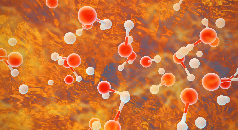 Reaction of hydrogen with oxygen