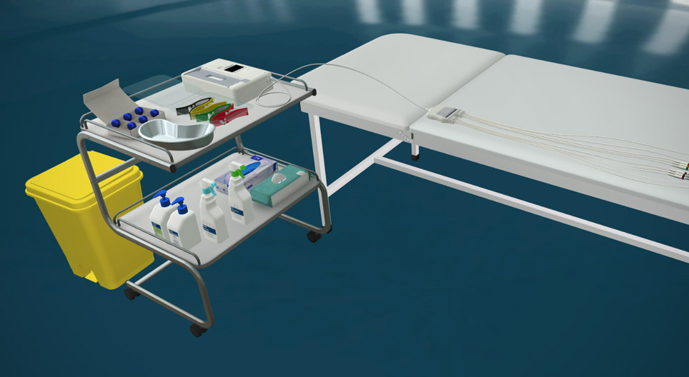 ECG examination with reusable electrodes