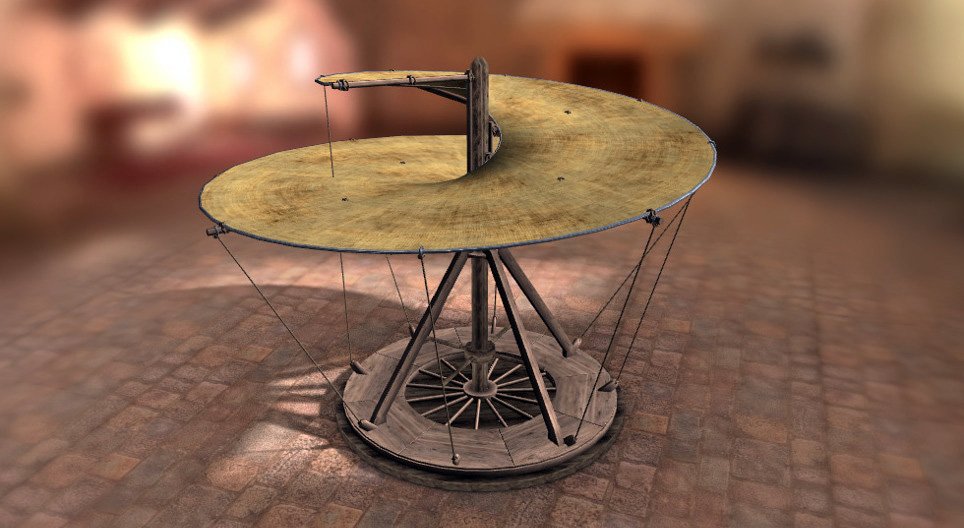 Леонардо да Винчигийн зохион бүтээлүүд - Нисдэг тэрэг (ойролцоогоор 1489 он)