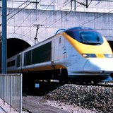 Train going through the Chunnel