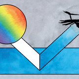 Гэрлийн ойлт цэнхэр цаасан дээр