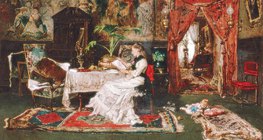 Михали Мункачи: Парисын өрөөний дотоод байдал (1877)