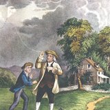 Бенжамин Франклин хүүтэйгээ "тэнгэрийн аянгыг газардуулж" байна