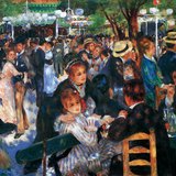 Огуст Ренуар: Le Moulin de la Galette-д бүжиглэх (1876, Импрессионизм)