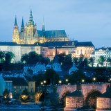 View of the Prague Castle and the Charles Bridge