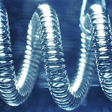 Close-up view of a bulb's filament