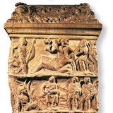 Stone carving of the foundation of Rome