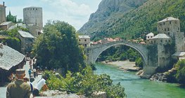 Mostar and the famous Old Bridge, Bosnia and Herzegovina