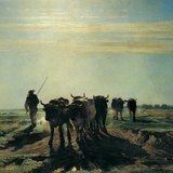 Констант Троён - Үхэр бэрчиж буй тал (1852, Реализм)