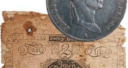 Австрийн солилцооны тэмдэгт болон I Францискийн хөрөгтэй мөнгөн зоос