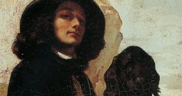 Густав Курбет: Өөрийн хөрөг зураг хар нохоын хамт (1844, реализм, дэлгэрэнгүй)