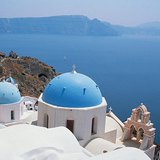 Typical religious building in Santorini (Greece)