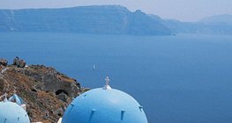 Typical religious building in Santorini (Greece)
