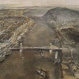 Rudolf Alt: Pest-Buda madártávlatból (1857)