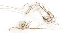 Эмгэн хумс удаан, туулай хурдан хөдөлдөг