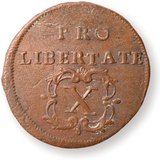 Rákóczi által veretett rézpénz, az ún. libertás