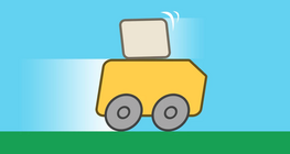 Sliding box on an accelerating truck