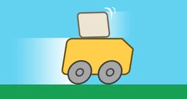 Sliding box on an accelerating truck