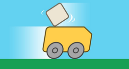 Overturning box on an accelerating car