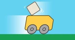 Overturning box on an accelerating car