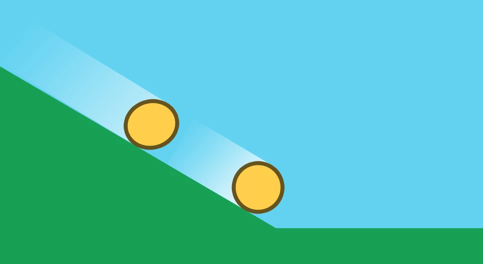 Elastic collision on a slope