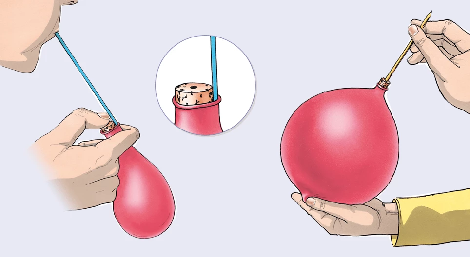 Piercing a balloon
